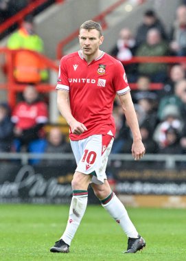 Wrexham 'dan Paul Mullin, Sky Bet Ligi 2 maçı sırasında Wrexham - Stockport County, SToK Cae Ras, Wrexham, Birleşik Krallık, 27 Nisan 202