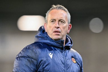 Steve McNamara Katalan Ejderhaları baş antrenörü, Betfred Süper Lig 9. Raundunda Leigh Leopards ile Catalans Dragons maçında Leigh Spor Köyü, Leigh, İngiltere, 26 Nisan 202