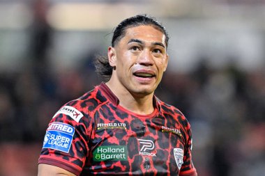 Leigh Leoparları 'ndan Tom Amone, Betfred Süper Lig 9. Raundunda Leigh Leopards, Catalans Dragons' a karşı Leigh Spor Köyü, Leigh, İngiltere, 26 Nisan 202