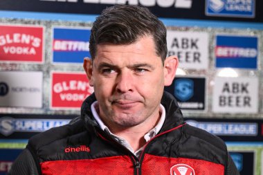 Paul Wellens St. Helens baş antrenörü Betfred Süper Lig 9. Raundu öncesinde St Helens-Huddersfield Giants maçı öncesinde St Helens, St Helens Stadyumu, Birleşik Krallık, 25 Nisan 202