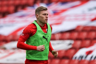 Barnsley 'den Sam Cosgrove Sky Bet Ligi 1 maçı sırasında Barnsley, Northampton Town' a karşı Oakwell, Barnsley, Birleşik Krallık, 27 Nisan 202