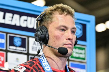 Leigh Leopards 'ın baş antrenörü Adrian Lam, Betfred Süper Lig 9. Raundda Leigh Leopards' a karşı Catalans Dragons maçında 26 Nisan 202 'de Leigh, Leigh' de mülakata alındı.