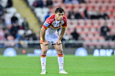 Katalan Ejderhaları 'ndan Cesar Rouge, Betfred Süper Lig 9. Raundunda Leigh Leopards, Catalans Dragons' a karşı Leigh Spor Köyü, Leigh, İngiltere, 26 Nisan 202