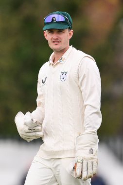 Worcestershire 'dan Gareth Roderick, Vitality County Şampiyonası 1. Maç Worcestershire - Somerset maçı sırasında Kidderminster Kriket Kulübü, Kidderminster, İngiltere, 26 Nisan 202