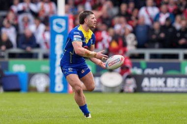 Warrington Wolves 'dan Danny Walker, Salford Community Stadyumu' nda oynanan Salford Red Devils vs Warrington Wolves maçında 27 Nisan 202 tarihinde oynanan Betfred Süper Lig 9.