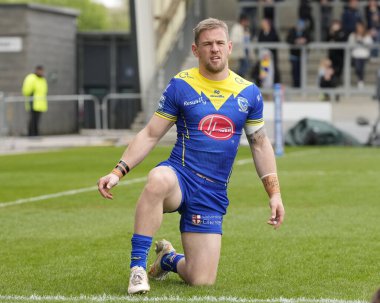 Warrington Wolves takımından Matt Dufty, 27 Nisan 202 'de Salford Community Stadyumu' nda oynanan Salford Red Devils vs Warrington Wolves maçından önce ısınıyor.