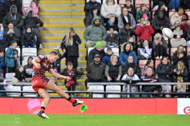 Leigh Leoparları 'ndan Matt Moylan 6-0 Leigh Leoparları, Betfred Süper Lig 9. Raundunda Leigh Leopards ile Catalans Dragons maçında Leigh Spor Köyü, Leigh, Birleşik Krallık, 26 Nisan 202