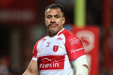Hull KR 'dan Sauaso Sue Betfred Süper Lig 9. Raundunda Hull KR, Wigan Warriors' a karşı Sewell Group Craven Park, Kingston üzerine Hull, Birleşik Krallık, 26 Nisan 202