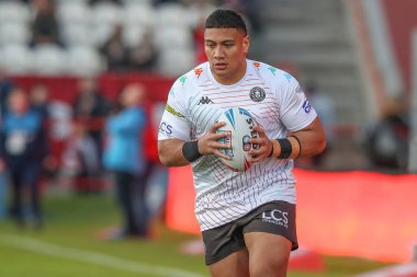 Wigan Warriors 'dan Patrick Mago Betfred Süper Lig 9. Raundunda Hull KR, Wigan Warriors' a karşı Sewell Group Craven Park, Kingston üzerine Hull, Birleşik Krallık, 26 Nisan 202