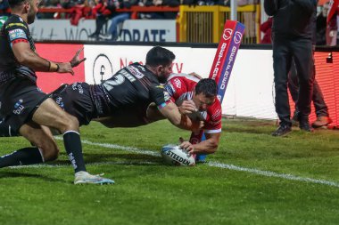 Hull KR 'dan Ryan Hall, 26 Nisan 202' de İngiltere 'nin Hull kenti Kingston' da oynanan Sewell Group Craven Park 'ta oynanan 9.