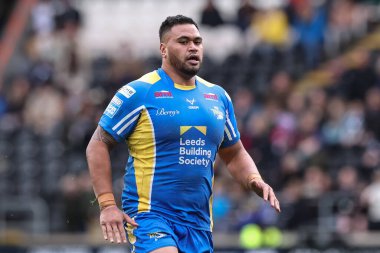 Leeds Rhinos 'tan Sam Lisone Betfred Süper Lig 9. Raundunda Hull FC, Leeds Rhinos' a karşı MKM Stadyumu, Hull, Birleşik Krallık 'ta 28 Nisan 202
