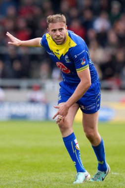 Warrington Wolves 'tan James Harrison, 27 Nisan 202' de Salford Community Stadyumu 'nda oynanan 9. Betfred Süper Lig karşılaşmasında jestler yapıyor.