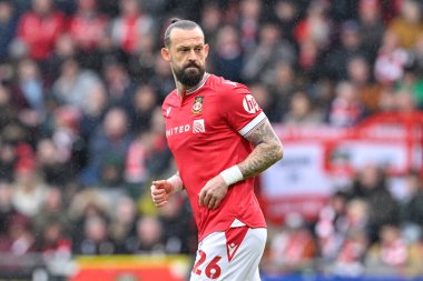 Wrexham 'dan Steven Fletcher, Wrexham - Stockport County maçı sırasında Wrexham - SToK Cae Ras, Wrexham, Birleşik Krallık, 27 Nisan 202