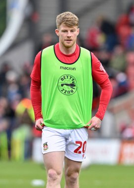 Andy Cannon of Wrexham warms up ahead of the match, during the Sky Bet League 2 match Wrexham vs Stockport County at SToK Cae Ras, Wrexham, United Kingdom, 27th April 202 clipart