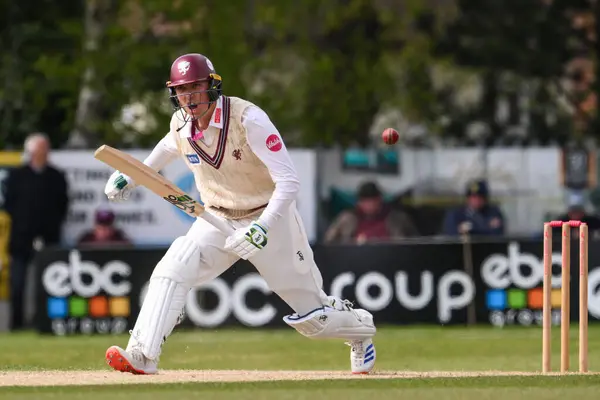 stock image Tom Banton of Somerset call no run during the Vitality County Championship Division 1 match Worcestershire vs Somerset at Kidderminster Cricket Club, Kidderminster, United Kingdom, 26th April 202