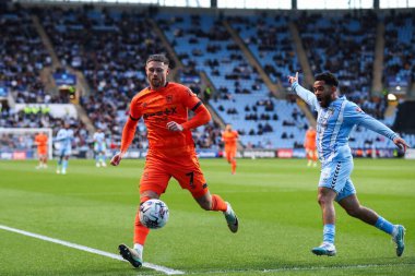 Ipswich Town 'dan Wes Burns, 30 Nisan 202' de Coventry City 'nin Coventry Building Society Arena' da Ipswich Town 'a karşı oynadığı Gökyüzü İddia Şampiyonası maçında görev başında.
