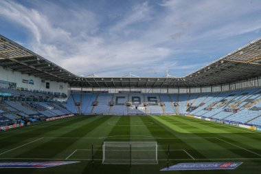 Coventry Building Society Arena 'nın, Coventry Building Society Arena' da Coventry City 'nin Ipswich Town' a karşı 30 Nisan 202 'de oynadığı Sky Bet Şampiyonası maçındaki genel görüntüsü.