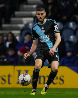 Leicester City 'den Conor Coady Gökyüzü İddia Şampiyonası' nda Preston North End Leicester City 'ye karşı Deepdale, Preston, Birleşik Krallık, 29 Nisan 202