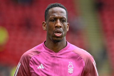 Willy Boly of Nottingham Forest in the pregame warmup session during the Premier League match Sheffield United vs Nottingham Forest at Bramall Lane, Sheffield, United Kingdom, 4th May 2024  clipart