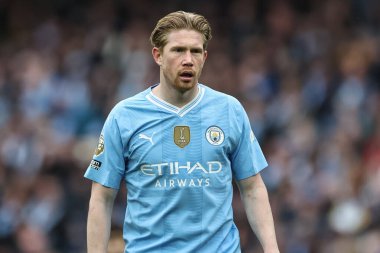 Premier Lig karşılaşmasında Manchester City ile Wolverhampton Wanderers maçında Kevin De Bruyne, Etihad Stadyumu, Manchester, Birleşik Krallık, 4 Mayıs 2024