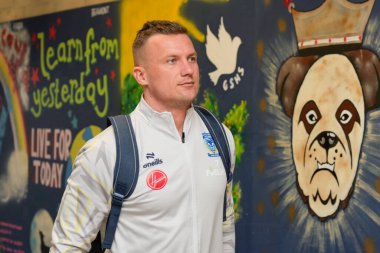 Warrington Wolves 'tan Josh Drinkwater, 3 Mayıs 2024' te Warrington, İngiltere 'deki Halliwell Jones Stadyumu' nda oynanan 10.