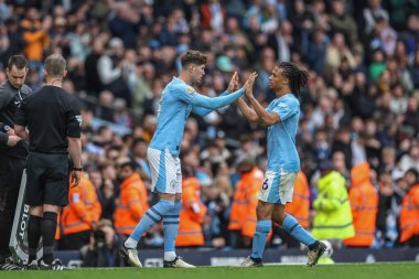 Manchester City 'den John Stones, Manchester Stadyumu' nda Manchester City ile Wolverhampton Wanderers maçında Manchester City 'den Manuel Akanji' nin yerini aldı.