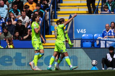 Blackburn Rovers takımından Sammie Szmodics, 4 Mayıs 2024 'te King Power Stadyumu, Leicester, İngiltere' de oynanan Leicester City - Blackburn Rovers maçında 0-1 kazanma hedefini kutluyor.