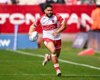 Hull KR takımından Peta Hiku, 4 Mayıs 2024 'te İngiltere' nin Hull kentinde oynanan Sewell Group Craven Park 'ta oynanan 10.
