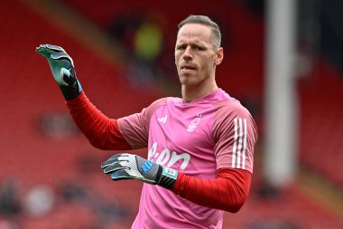 Maç öncesi ısınma oturumunda Nottingham Ormanı 'ndan Matz Sels Premier League maçı sırasında Sheffield United Nottingham Forest' a karşı Bramall Lane, Sheffield, İngiltere, 4 Mayıs 2024 