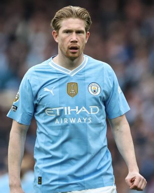 Premier Lig karşılaşmasında Manchester City ile Wolverhampton Wanderers maçında Kevin De Bruyne, Etihad Stadyumu, Manchester, Birleşik Krallık, 4 Mayıs 2024