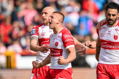 Hull KR 'dan Dean Hadley, 4 Mayıs 2024' te İngiltere 'nin Hull kenti Kingston' da oynanan Sewell Group Craven Park 'ta oynanan 10.