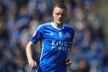 Leicester City 'den Jamie Vardy, Leicester City - Blackburn Rovers maçı sırasında King Power Stadyumu, Leicester, İngiltere, 4 Mayıs 2024