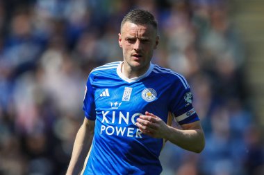 Leicester City 'den Jamie Vardy, Leicester City - Blackburn Rovers maçı sırasında King Power Stadyumu, Leicester, İngiltere, 4 Mayıs 2024