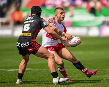 Hull KR 'dan Mikey Lewis, 4 Mayıs 2024' te İngiltere 'nin Hull kentinde oynanan Sewell Group Craven Park' ta oynanan 10.