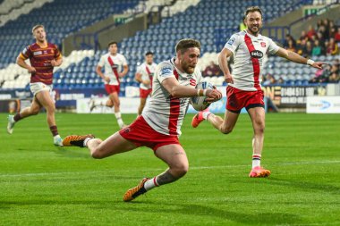 Salford Red Devils takımından Ethan Ryan, 3 Mayıs 2024 'te John Smith' in Stadyumu 'nda oynanan Huddersfield Giants - Salford Red Devils maçında Betfred Süper Lig 10.