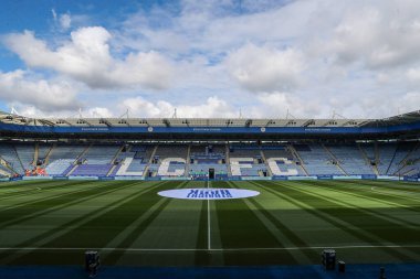 Leicester City 'deki King Power Stadyumu' nun genel görünümü, Leicester City 'nin 4 Mayıs 2024' te King Power Stadyumu 'nda Leicester City' ye karşı Blackburn Rovers maçının öncesinde.