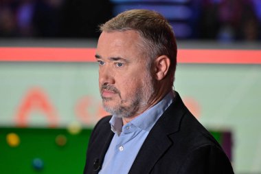 Yedi kez Dünya Şampiyonu Stephen Hendry, Cazoo Dünya Şampiyonası öncesinde BBC ile konuşuyor. 2024 Finali, Crucible Tiyatrosu, Sheffield, Birleşik Krallık, 6 Mayıs 2024 