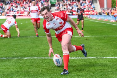 Hull KR 'dan Jack Broadbent, 4 Mayıs 2024' te İngiltere 'nin Hull kenti Kingston' da oynanan Sewell Group Craven Park 'ta oynanan 10.