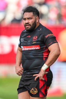 St. Helens 'ten Konrad Hurrell, 10. Betfred Süper Lig karşılaşmasında Hull KR ile St. Helens arasında oynanan Sewell Group Craven Park, Kingston üzerine Hull, Birleşik Krallık, 4 Mayıs 2024