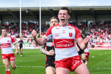 Hull KR 'dan Jack Broadbent, 4 Mayıs 2024' te İngiltere 'nin Hull kenti Kingston' da oynanan Sewell Group Craven Park 'ta oynanan 10.