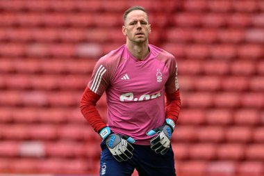 Maç öncesi ısınma oturumunda Nottingham Ormanı 'ndan Matz Sels Premier League maçı sırasında Sheffield United Nottingham Forest' a karşı Bramall Lane, Sheffield, İngiltere, 4 Mayıs 2024 