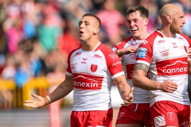 Hull KR 'dan Dean Hadley, 4 Mayıs 2024' te İngiltere 'nin Hull kenti Kingston' da oynanan Sewell Group Craven Park 'ta oynanan 10.