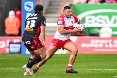 Hull KR takımından Ryan Hall, 4 Mayıs 2024 'te İngiltere' nin Hull kentinde oynanan Sewell Group Craven Park 'ta oynanan 10.