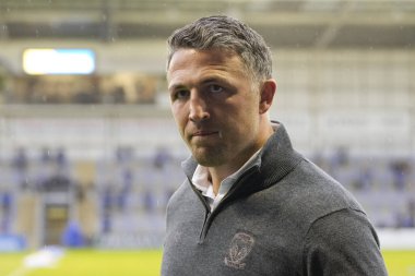 Warrington Wolves 'un baş antrenörü Sam Burgess, Betfred Süper Lig 10. Raundundan önce Warrington Wolves, Hull FC' ye karşı Halliwell Jones Stadyumu, Warrington, İngiltere, 3 Mayıs 2024
