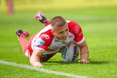 Hull KR 'dan Mikey Lewis, 4 Mayıs 2024' te İngiltere 'nin Hull kentindeki Kingston' da oynanan Sewell Group Craven Park 'ta oynanan 10.