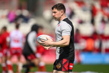 St. Helens 'den Mark Percival, 4 Mayıs 2024' te İngiltere 'nin Hull kenti üzerinde oynanan Sewell Group Craven Park' ta oynanan 10 'uncu Betfred Süper Lig karşılaşması öncesinde oynanan hazırlık maçında Hull KR ile St Helens karşılaşacak.