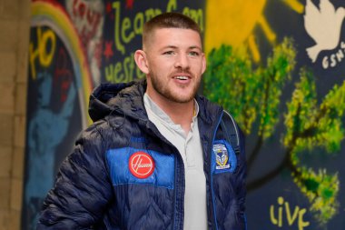 Warrington Wolves 'tan Danny Walker, 3 Mayıs 2024' te Warrington, İngiltere 'deki Halliwell Jones Stadyumu' nda oynanan Warrington Wolves vs Hull FC maçından önce stadyuma vardı.