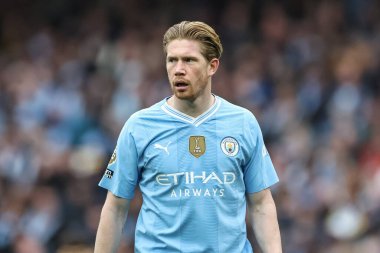 Premier Lig karşılaşmasında Manchester City ile Wolverhampton Wanderers maçında Kevin De Bruyne, Etihad Stadyumu, Manchester, Birleşik Krallık, 4 Mayıs 2024