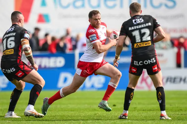 stock image Joe Burgess of Hull KR makes a break during the Betfred Super League Round 10 match Hull KR vs St Helens at Sewell Group Craven Park, Kingston upon Hull, United Kingdom, 4th May 2024