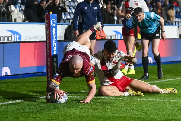 Huddersfield Giants 'tan Jake Bibby, 3 Mayıs 2024' te John Smith Stadyumu 'nda oynanan Huddersfield Giants - Salford Red Devils maçında, Betfred Süper Lig 10.